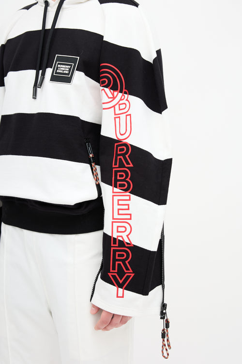 Burberry Striped Logo Hoodie