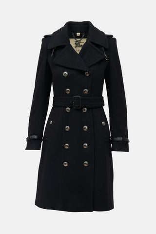 Burberry Double Breasted Belted Coat