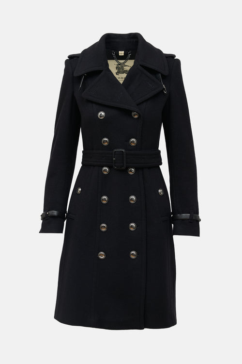 Burberry Double Breasted Belted Coat