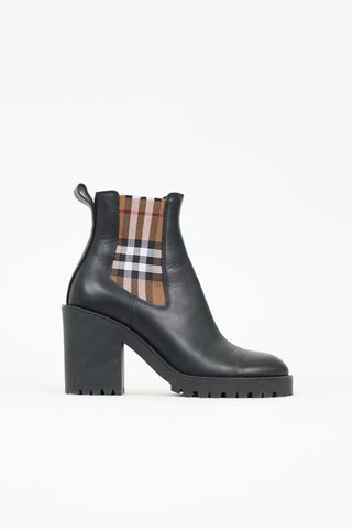 Burberry Leather Check Chelsea Boot