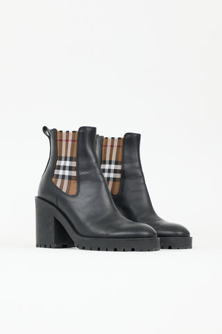 Burberry Leather Check Chelsea Boot