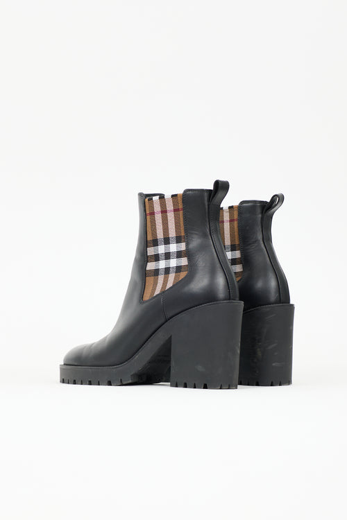 Burberry Leather Check Chelsea Boot