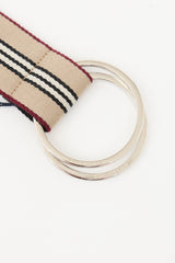 Burberry Striped Oversized Buckle Belt