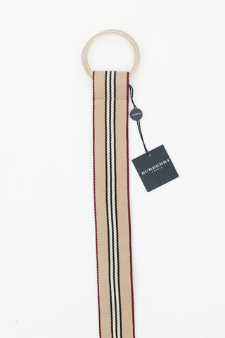 Burberry Striped Oversized Buckle Belt