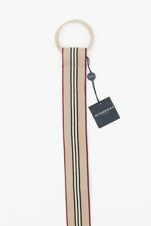 Burberry Striped Oversized Buckle Belt
