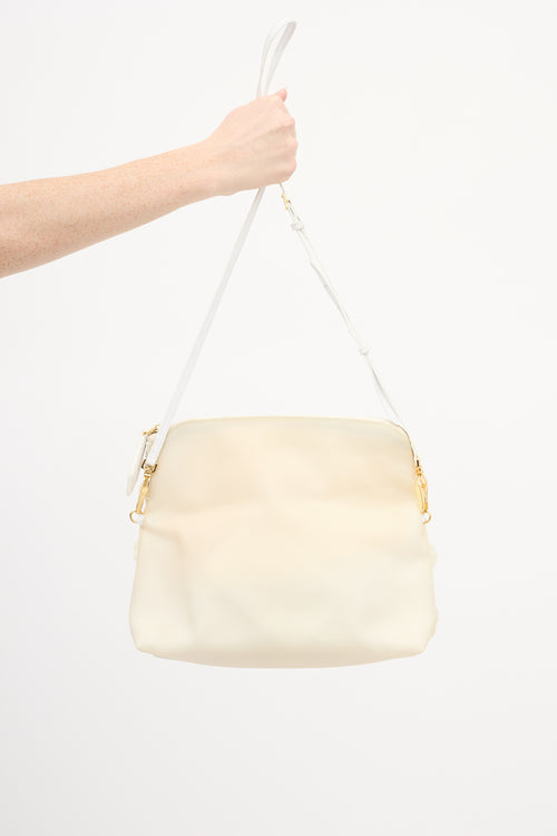 Burberry SS 2014 Cream Vinyl The Petal Clutch