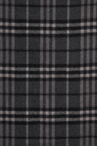 Burberry Dark Grey Cashmere Nova Check Fringe Scarf