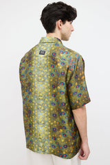 Burberry Green & Multi Silk Printed Shirt