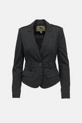 Burberry Pinstripe Belted Blazer