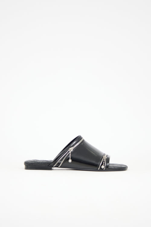 Burberry Leather Zip Slide