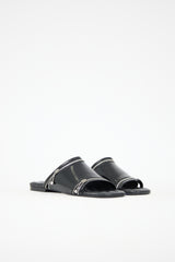 Burberry Leather Zip Slide