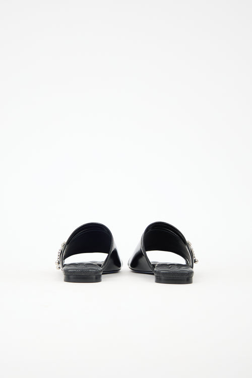 Burberry Leather Zip Slide