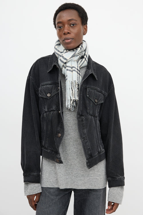 Burberry Merino Wool Check Scarf