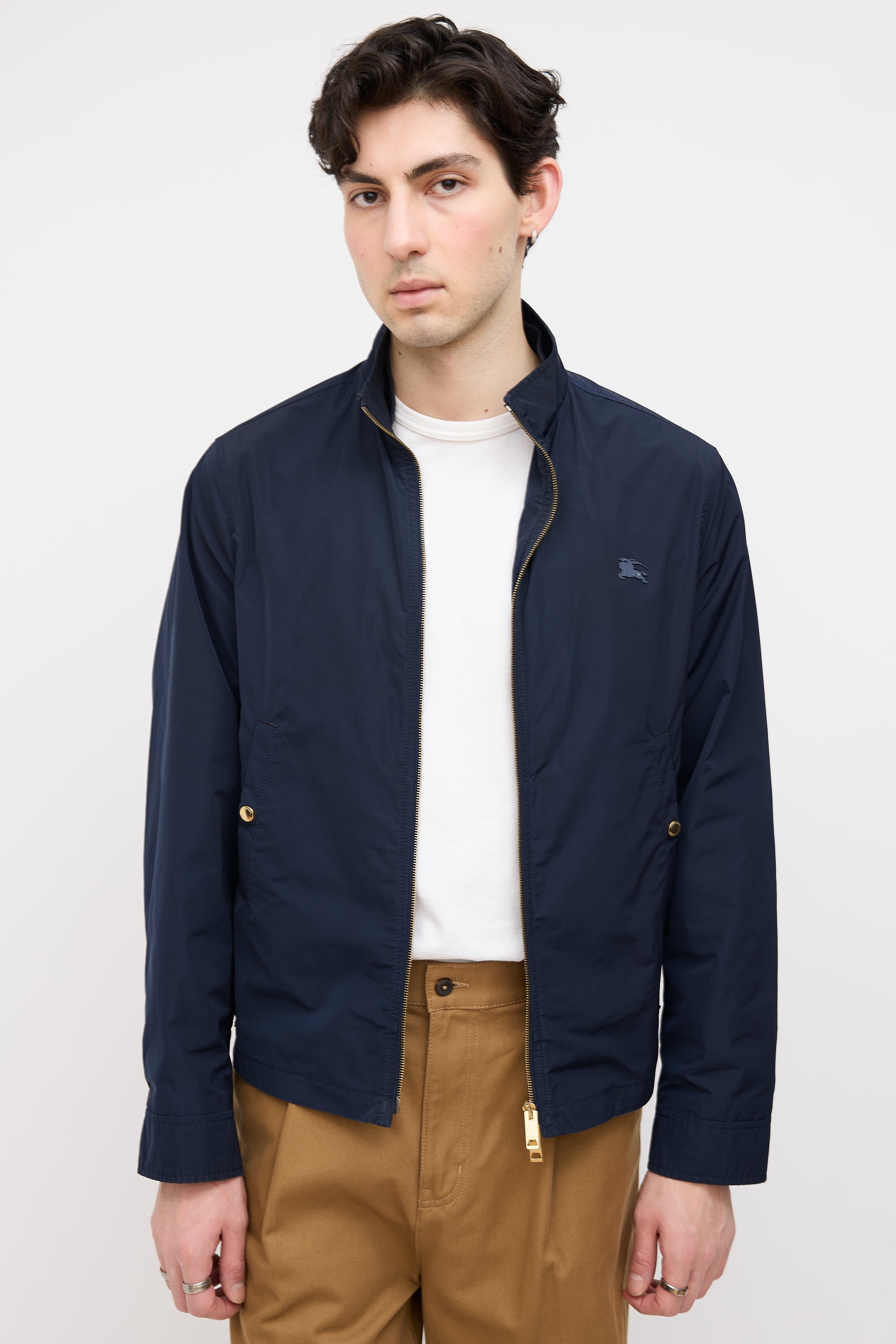 Burberry // Brit Navy Nylon Zip Up Jacket – VSP Consignment
