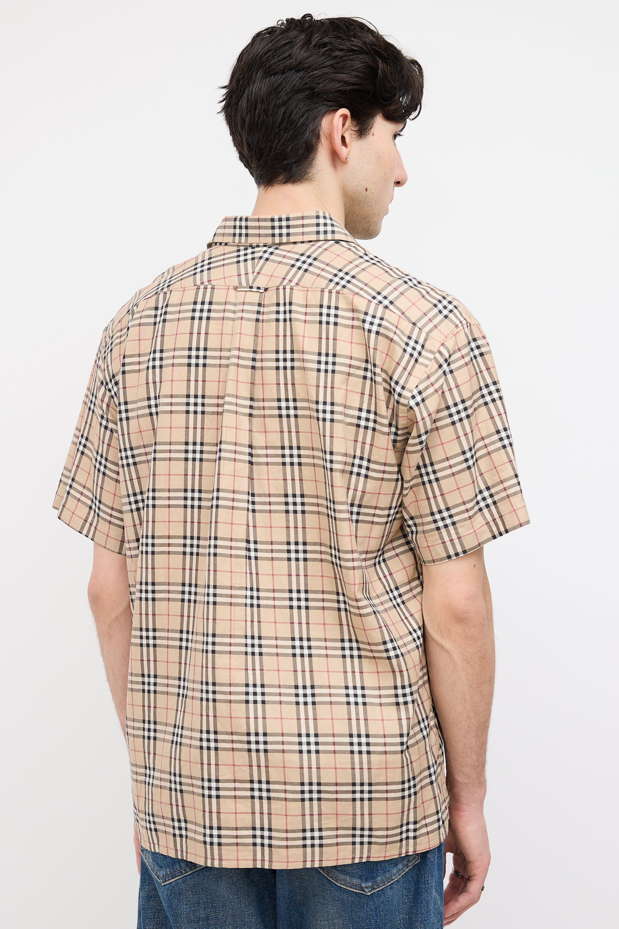 Burberry // Beige Vintage Check Short Sleeve Shirt – VSP Consignment