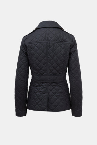 Burberry Quilted Check Lined Jacket