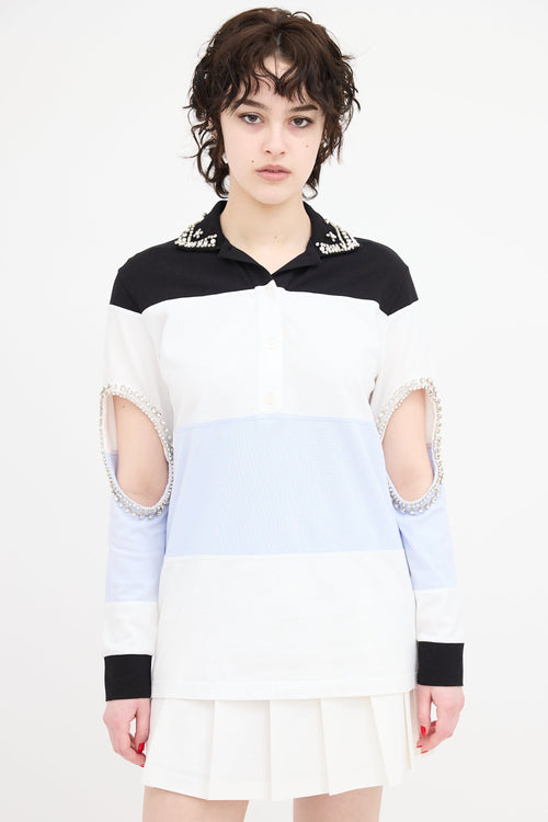 Burberry Crystal Embellished Rugby Shirt