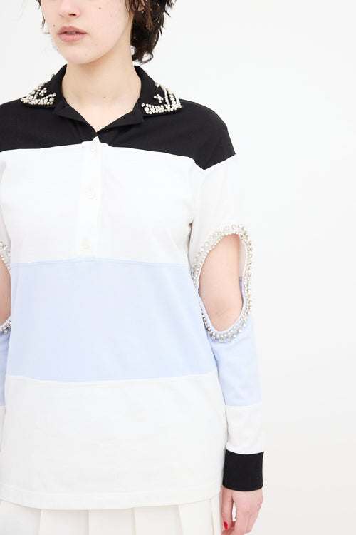 Burberry Crystal Embellished Rugby Shirt