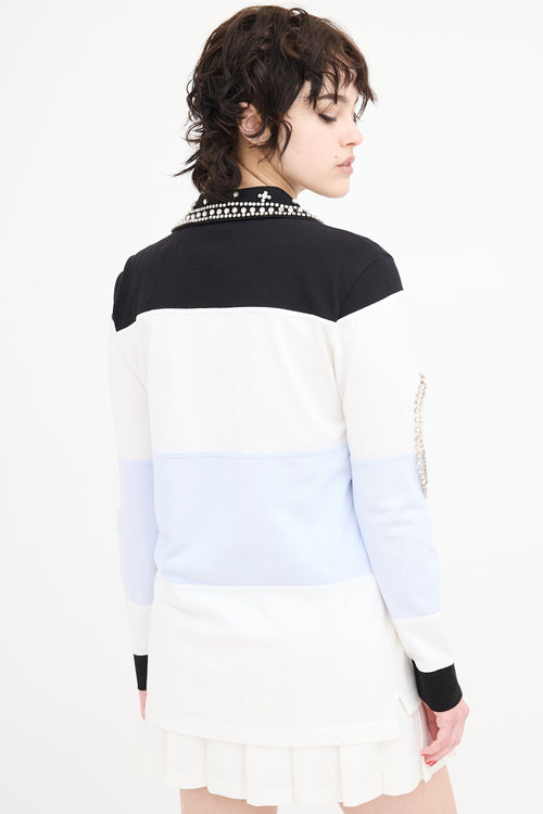 Burberry Crystal Embellished Rugby Shirt