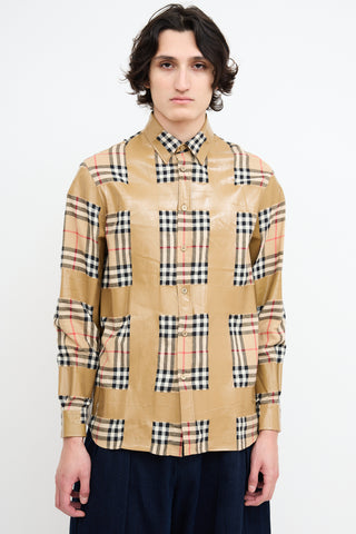 Burberry Brown House Check Tape Shirt