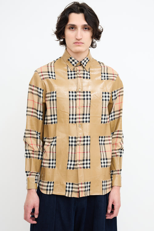 Burberry Brown House Check Tape Shirt