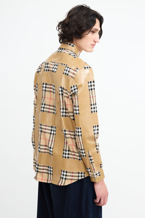 Burberry Brown House Check Tape Shirt