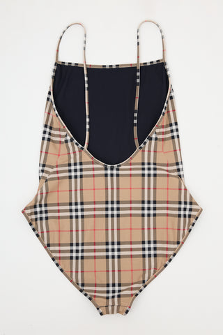 Burberry Check One Piece Swimsuit