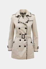 Burberry Check Trimmed Trench Coat