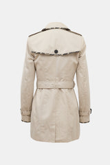 Burberry Check Trimmed Trench Coat