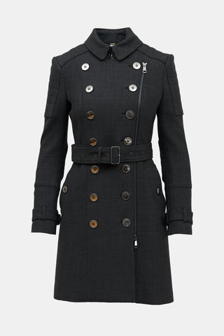 Burberry Double Breasted Zip Coat