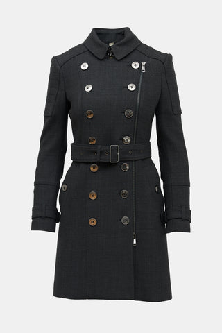 Burberry Double Breasted Zip Coat