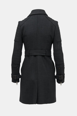 Burberry Double Breasted Zip Coat