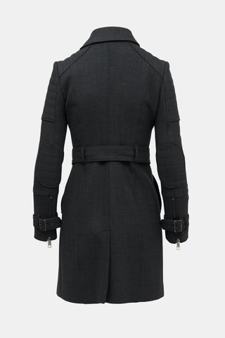 Burberry Double Breasted Zip Coat