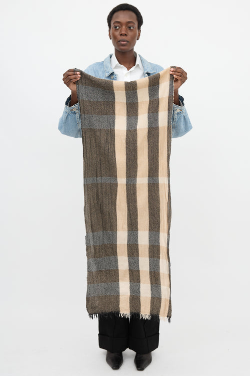 Burberry Merino & Cashmere Check Scarf