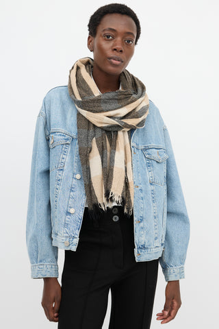 Burberry Merino & Cashmere Check Scarf