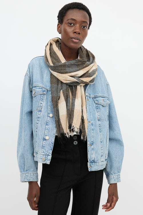 Burberry Merino & Cashmere Check Scarf
