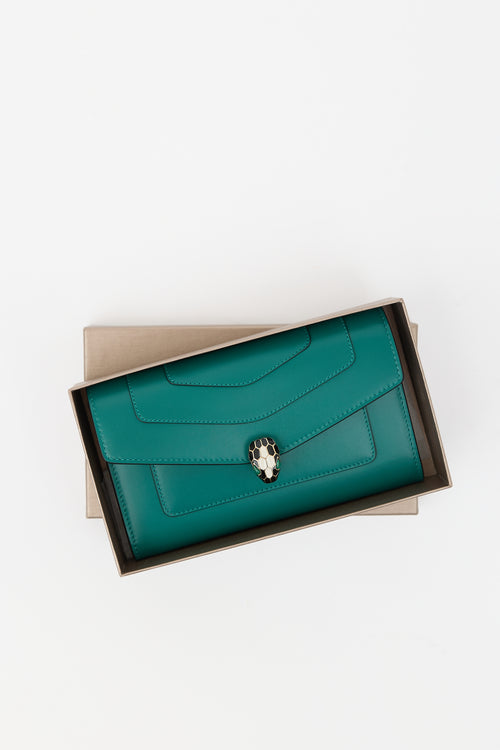 Bulgari Leather Serpenti Forever Large Wallet