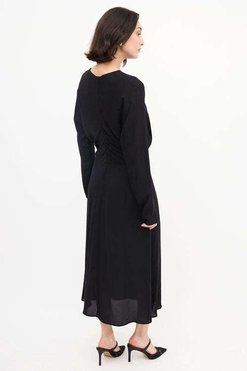 By Malene Birger Black Azolla Pleated Waist Dress