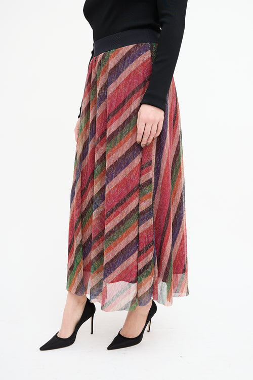 Ba&sh Multicolour Sparkly Stripe Midi Skirt