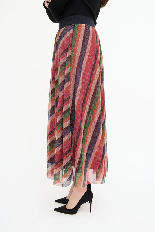 Ba&sh Multicolour Sparkly Stripe Midi Skirt