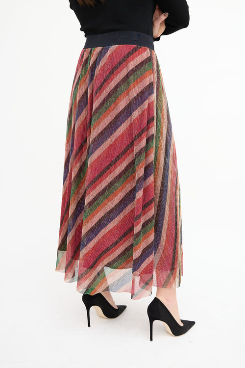 Ba&sh Multicolour Sparkly Stripe Midi Skirt