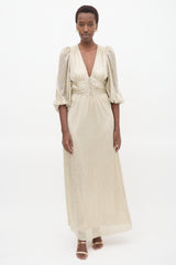 Ba&sh Gold Printed Celie Maxi Dress