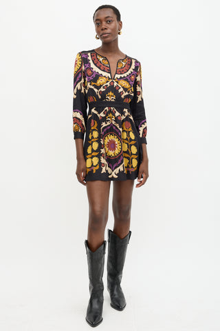 Ba&sh Abstract Floral Fedora Dress