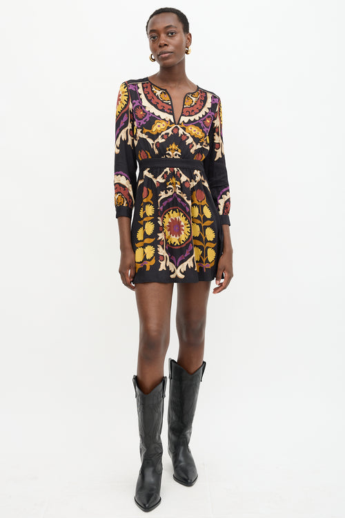 Ba&sh Abstract Floral Fedora Dress