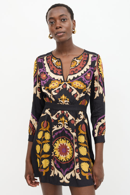 Ba&sh Abstract Floral Fedora Dress