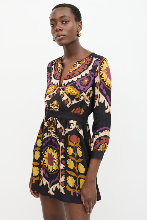 Ba&sh Abstract Floral Fedora Dress