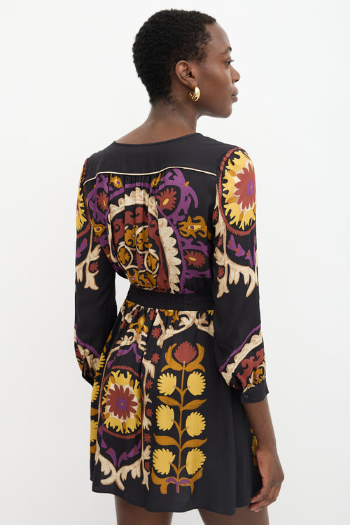 Ba&sh Abstract Floral Fedora Dress