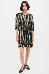 Ba&sh Black & Beige Tie Dye Kenya Mini Dress