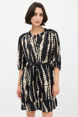 Ba&sh Black & Beige Tie Dye Kenya Mini Dress