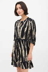 Ba&sh Black & Beige Tie Dye Kenya Mini Dress